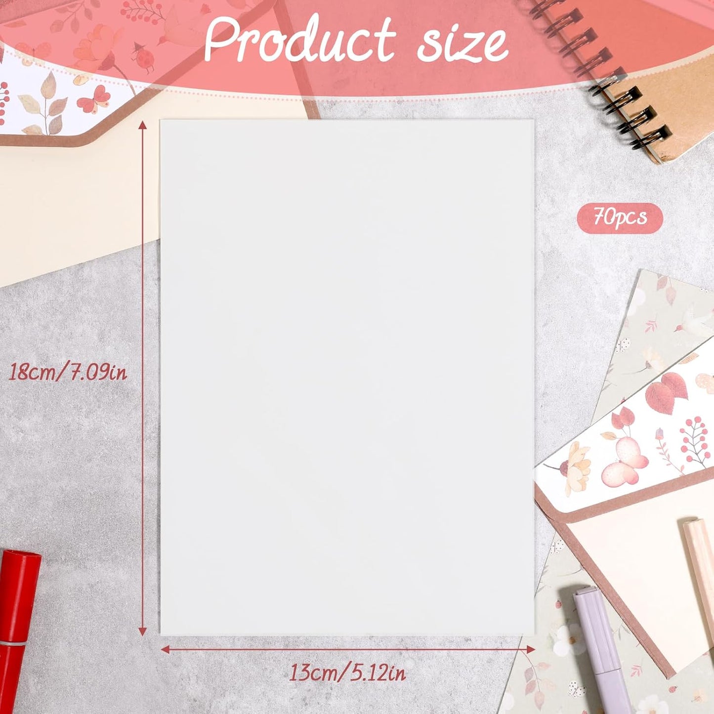 70 Pcs Translucent Vellum Paper, 5.12x7.09 Inch Printable Tracing Paper Wedding Invitations Vellum Jacket for Save The Date Cards Wedding Photos Cover DIY Printing Sketching Drawing Birthday Supplies