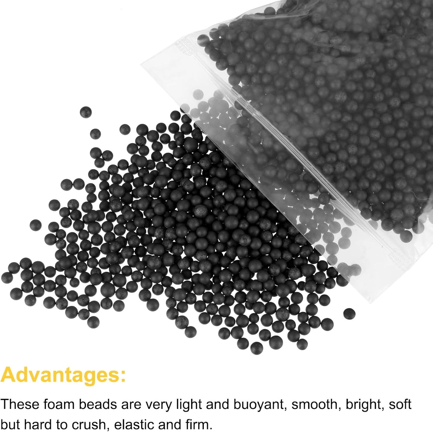 MECCANIXITY Foam Beads Foam Balls 4-6mm for Wedding and Party Decorations, Tiny Packing Balls, Arts DIY Crafts Supplies (Black,1 Pack Approx 5000pcs)