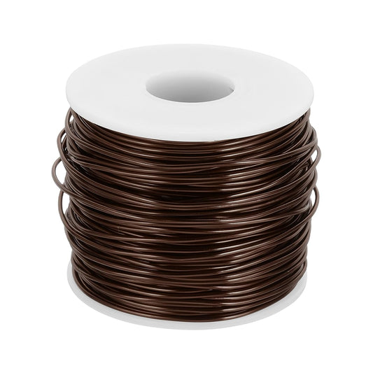 MECCANIXITY 15 Gauge Anodized Aluminum Craft Wire Bendable Bonsai Training Wire 223 Feet 1.5mm for Sculpting Crafts Wreath Floral Beading Jewelry Making, Brown
