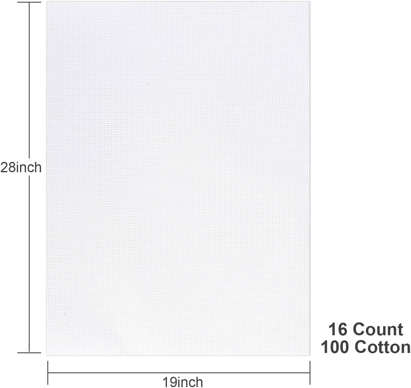 Aida Cloth 16 Count Cross Stitch Fabric,19×28inch (16CT, White)