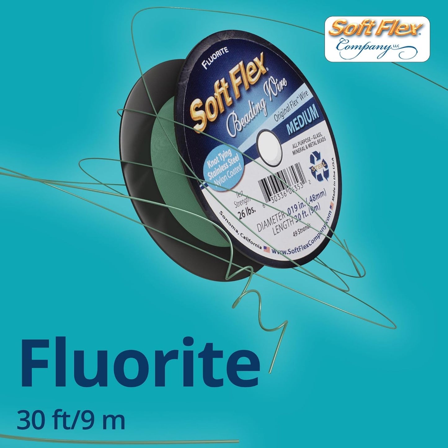 Soft Flex 49 Strand Beading Wire - Medium 0.19 Diameter - 30 Feet Nylon Design Wire