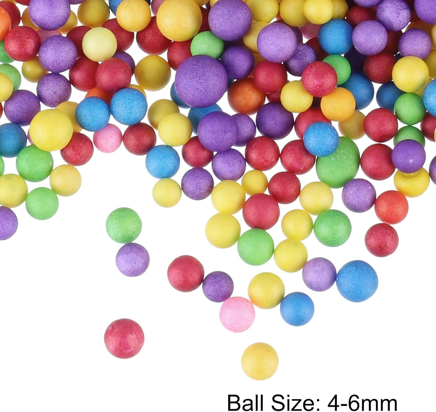 MECCANIXITY Foam Beads Foam Balls 4-6mm for Wedding and Party Decorations, Tiny Packing Balls, Arts DIY Crafts Supplies (Multicolored,1 Pack Approx 5000pcs)