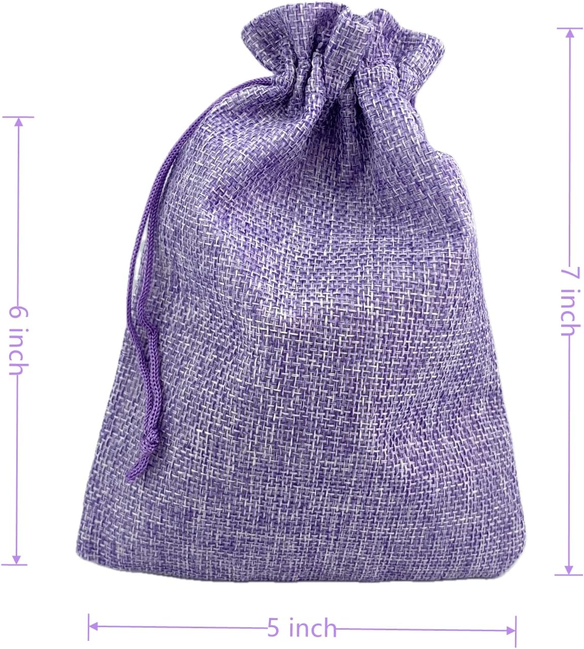 Palmhomee Pack of 25 Burlap Gift Bags with Drawstring Linen Jewelry Pouches Wedding Hessian Jute Bags for Birthday Jewelry and Treat Pouches Party Wedding Favors Gift Art and DIY Craft   (5x7 Inch, Lavender)