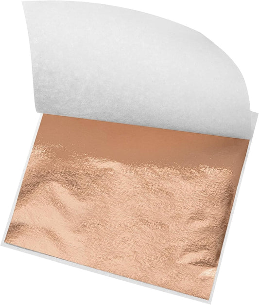 MECCANIXITY Gold Leaf Foil Sheet, Rose Gold Leaf Papers, 3.3 Inch x 3.1 Inch for Art Decoration, Sculptures, Painting, Pack of 150 Pcs