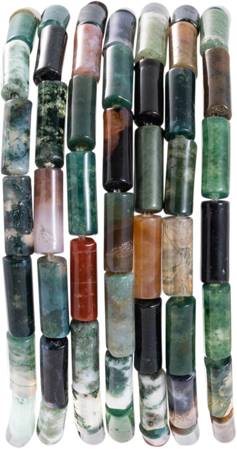 Natural Indian Agate Cylinder Tube Beads 4x13mm 38cm/str Loose Semi Gemstone Stone Beads for Making Bracelets Necklace Earrings