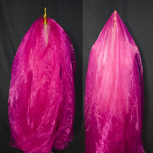Two-Tone Iridescent Holographic Organza Fabric - 11 Yards by The Yard | Lightweight Sheer Tulle | for Wedding Dresses, Party Decor, DIY Crafts, Shiny Backdrops(ICY Shimmery Magenta)