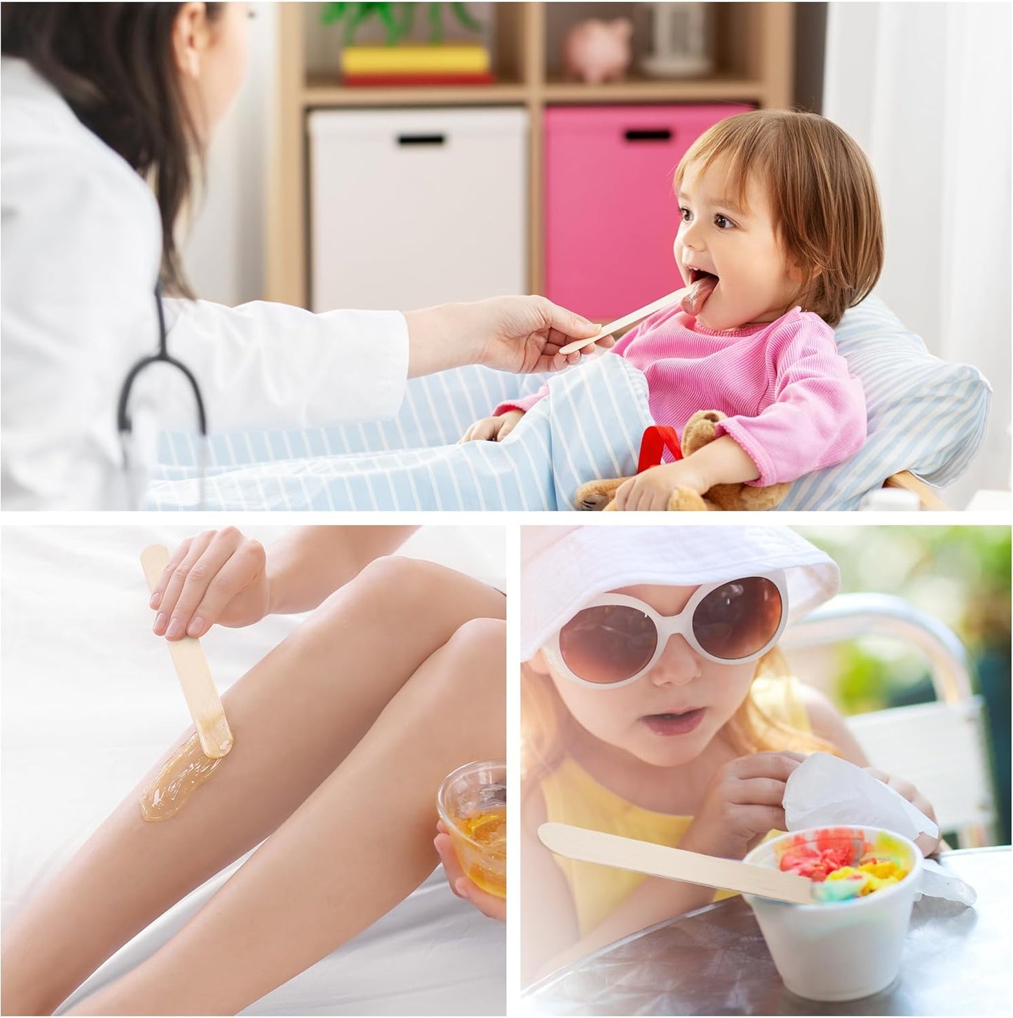 60 Pieces Jumbo Craft Sticks, 8 Inch Natural Wooden Popsicle Sticks, Multi-Functional Ice Cream Sticks for Crafts, Tongue Depressors, Hair Removal and Waxing Sticks, Plant Labels, DIY Classroom Crafts