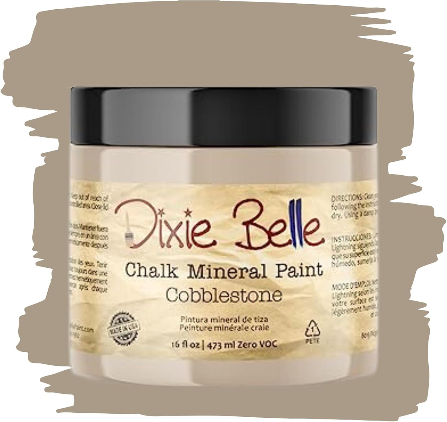 Dixie Belle Paint Company Chalk Finish Furniture Paint - Cobblestone (16oz) - Matte Weathered Stone Chic Chalk Mineral DIY Furniture Paint