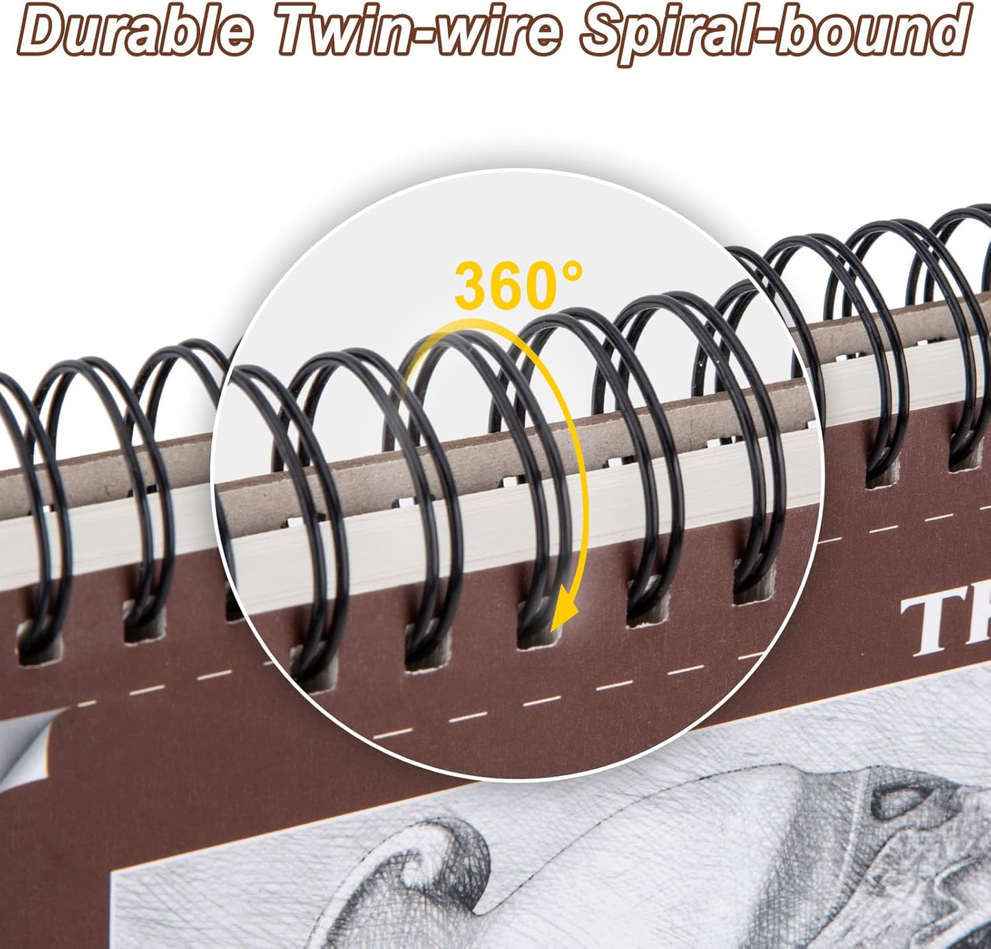 TKOOFN 9" x 12" Sketch Book, 5 Pack Top Spiral Bound Premium Sketchbook (68lb/100gsm), 500 Sheet Total Drawing Pads, Acid-Free Painting Paper for Adults Kids Artists Beginners