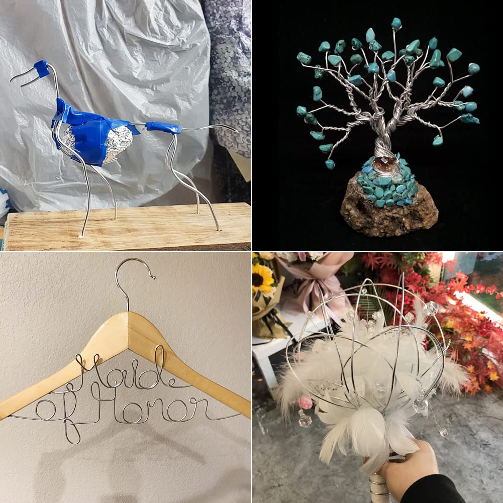 Tenn Well 15 Gauge Aluminum Wire, 164 Feet 1.5mm Bendable Metal Craft Wire for Jewelry Making, Beading, Armature, Sculpting, Bonsai Training, Crafting