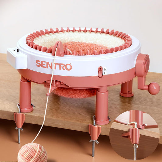 BZVV Knitting Machine for SENTRO 48 Needles Smart Knitting Crochet Machine with Row Counter for Adults and Beginners, Knitting Board Rotating Double Loom, Weaving Loom Machine Kit New Year Gifts