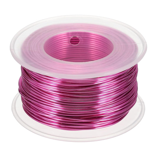 uxcell 18 Gauge / 1mm Anodized Aluminum Wire for Jewelry Craft Making, 102 Feet Bendable Flexible Wire for DIY Home Decor Gardening Sculpture, Rose Red