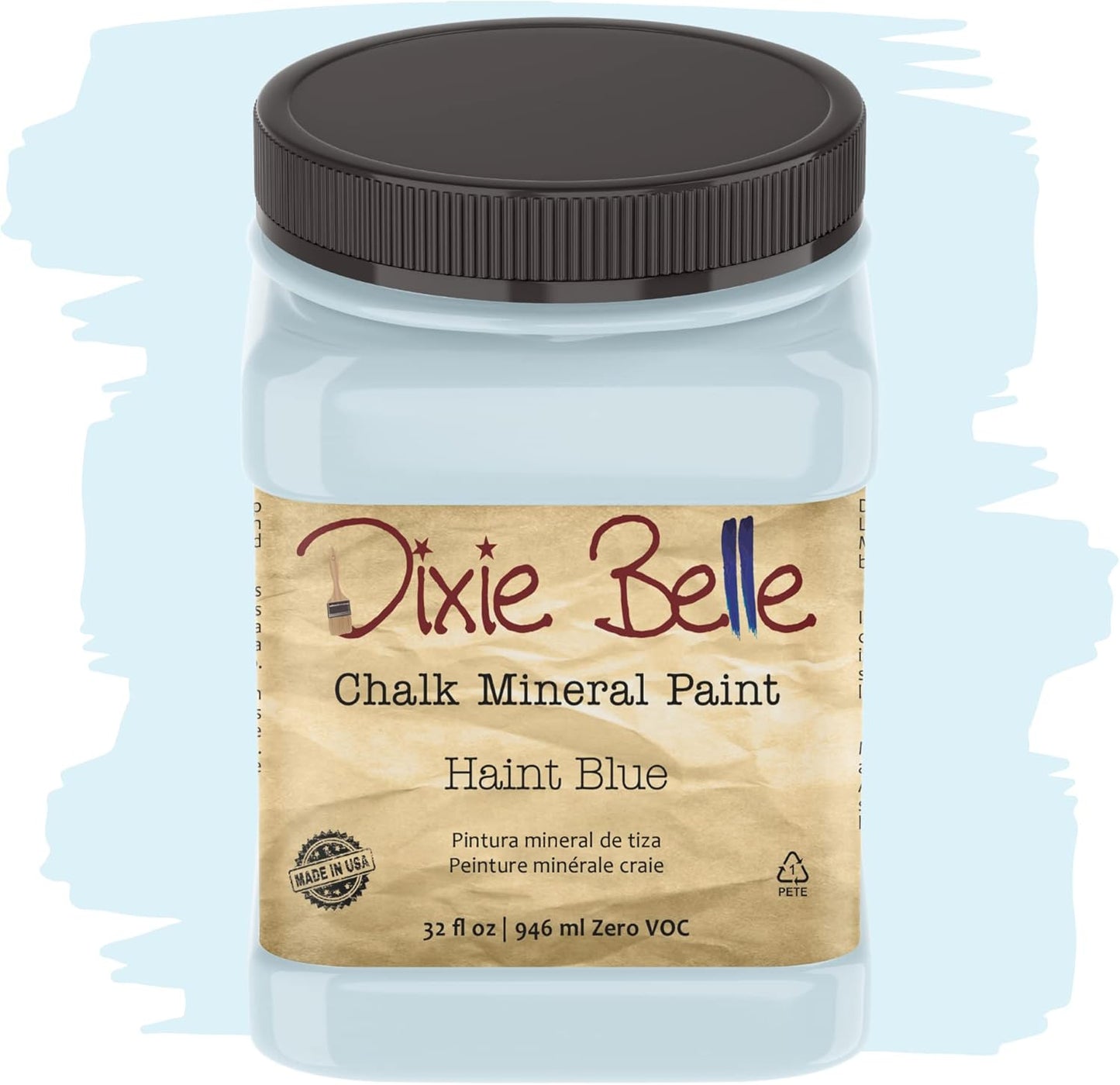Dixie Belle Paint Company Chalk Finish Furniture Paint - Haint Blue (32oz) - Matte Pastel Blue Chic Chalk Mineral DIY Furniture Paint