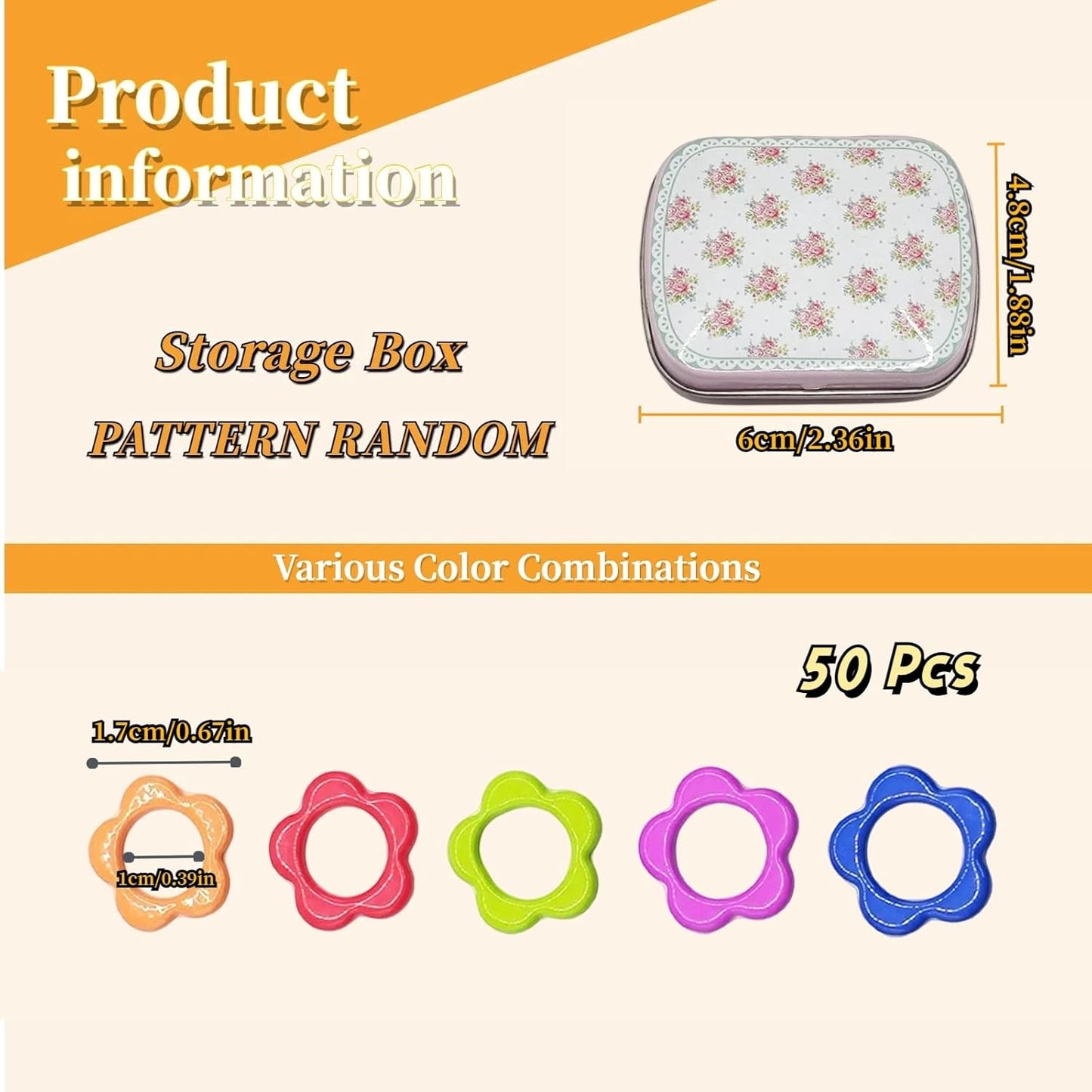 Metal Flower Stitch Markers,Colorful Crochet Stitch Markers,Knitting Stitch Markers with Storage Case,Crochet Gift for Knitting Weaving Lovers (Flower)