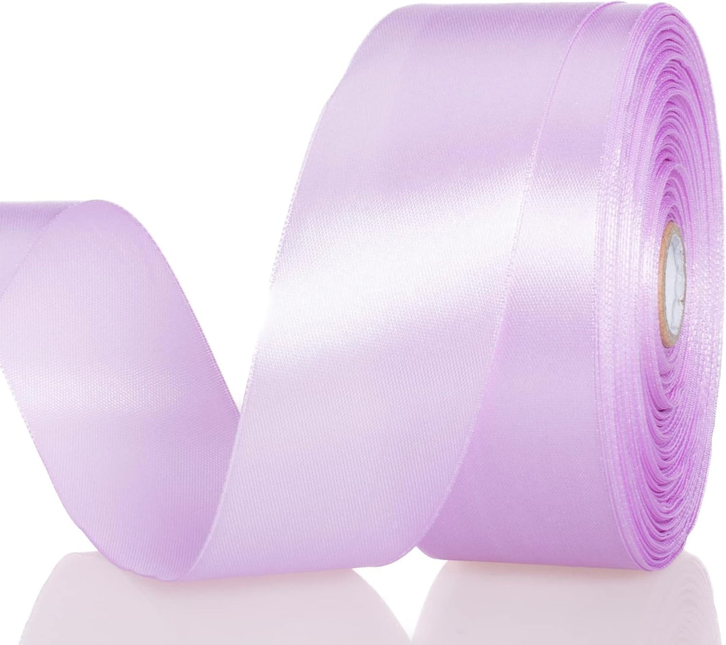 1 1/2 Inch Lilac Solid Satin Ribbon, 50 Yards Craft Fabric Ribbon for Gift Wrapping Floral Bouquets Wedding Party Decoration
