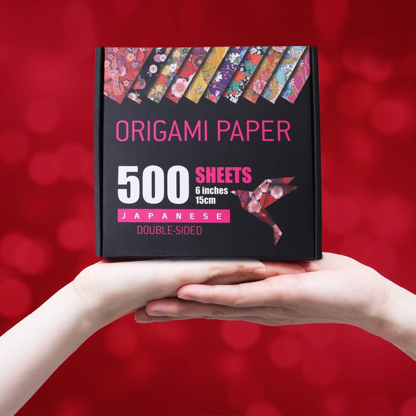 Japanese Washi Origami Paper 500 Sheets, 10 Vivid Colors, Colors Make Colorful and Easy Origami,6 Inch Square Sheet, for Kids & Adults, Papers, Arts and Crafts Projects (E-Book Included)