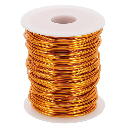 uxcell 12 Gauge / 2mm Anodized Aluminum Wire for Jewelry Craft Making, 102 Feet Bendable Flexible Wire for DIY Home Decor Gardening Sculpture, Gold