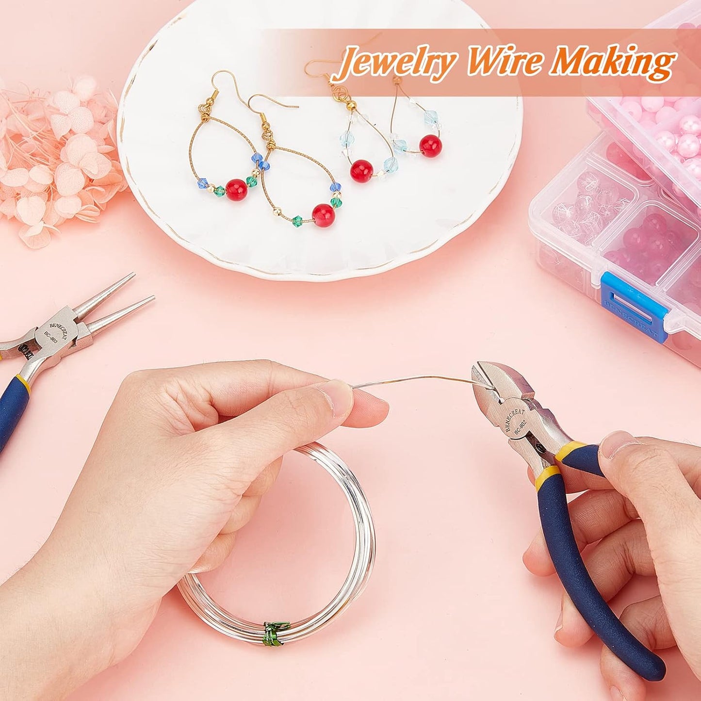 BENECREAT 20 Gauge 16 Feet Brass Square Wire, Silver Brass Wire for Jewelry Beading Craft Work