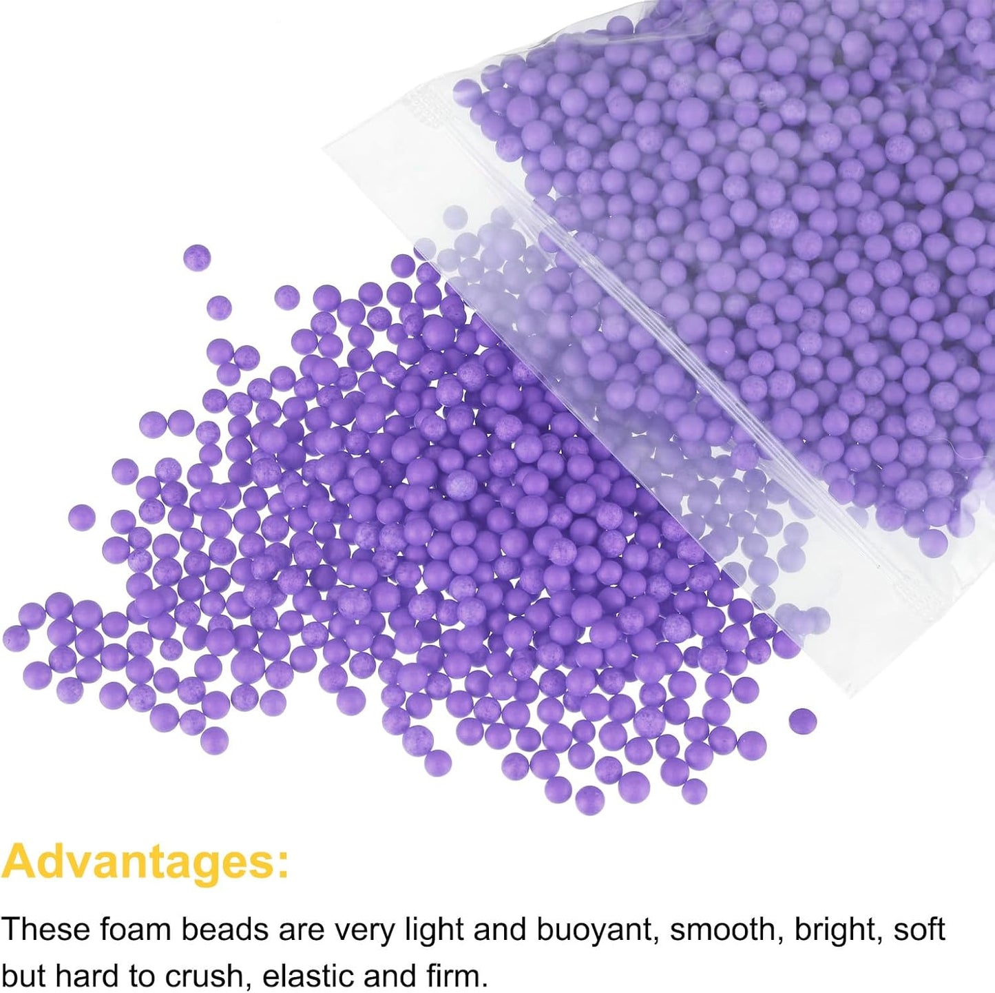 MECCANIXITY Foam Beads Foam Balls 4-6mm for Wedding and Party Decorations, Tiny Packing Balls, Arts DIY Crafts Supplies (Dull Purple,1 Pack Approx 5000pcs)