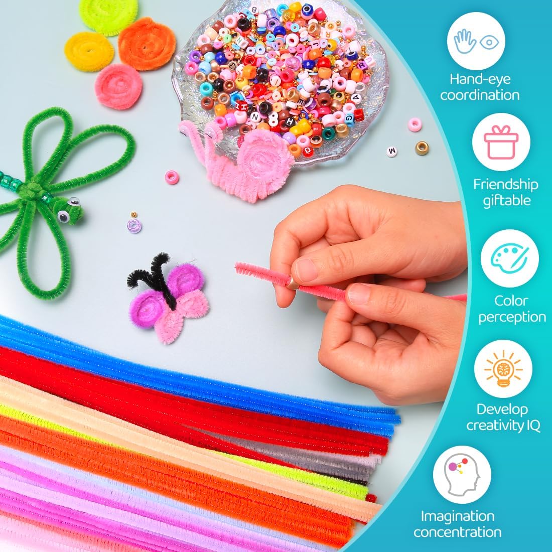 Iooleem 500pcs Dark Brown Pipe Cleaners, Chenille Stems, Pipe Cleaners for Crafts, Pipe Cleaner Crafts, Art and Craft Supplies.
