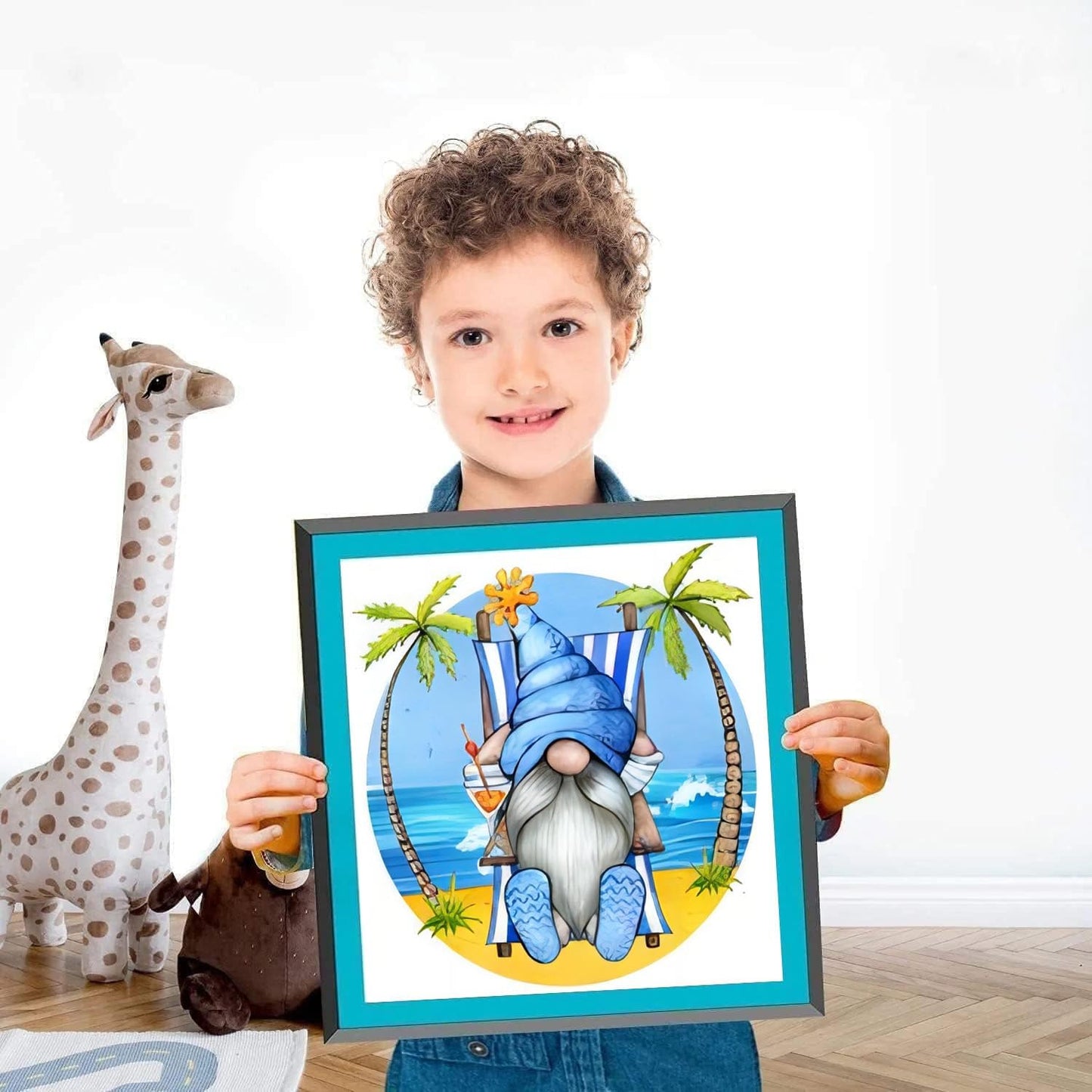 ZuoAnLF 4 Packs Stamped Cross Stitch Kits for Adults,Stamped Cross-Stitch Needlepoint Counted Kits Beginners,Embroidery Kit Arts and Crafts for Home Decor 11CT,9.8 * 9.8inch (Gnome)