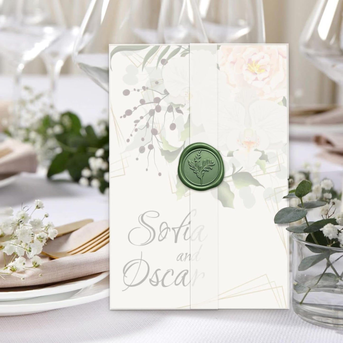 30 Pack Pre-Folded Vellum Jackets for 5.5x7.5 Invitations, Translucent Vellum Paper 5.5x7.5 Jackets, 100GSM Wedding Invitations Wraps, Envelope Liners for Birthdays, Baby Showers