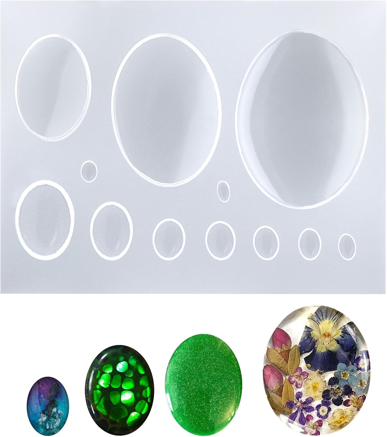 FUNSHOWCASE Oval Cabochon Resin Epoxy Silicone Mold