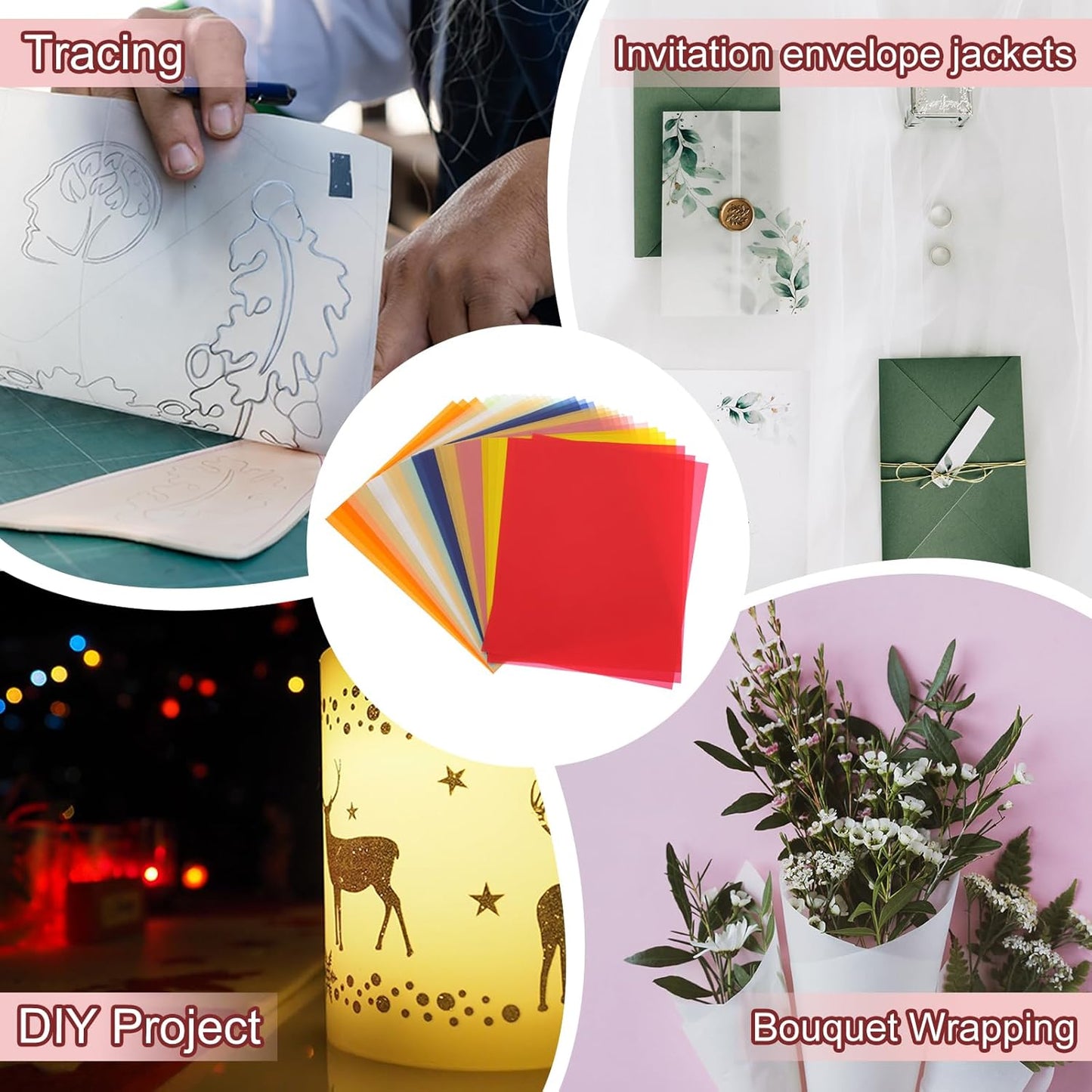 PATIKIL 30 Sheets Vellum Paper 8.5x11inches, Printable Translucent Paper 100GSM Colored for Invitations Laser Inkjet Printing Card Making Crafting Wedding Tracing, Green