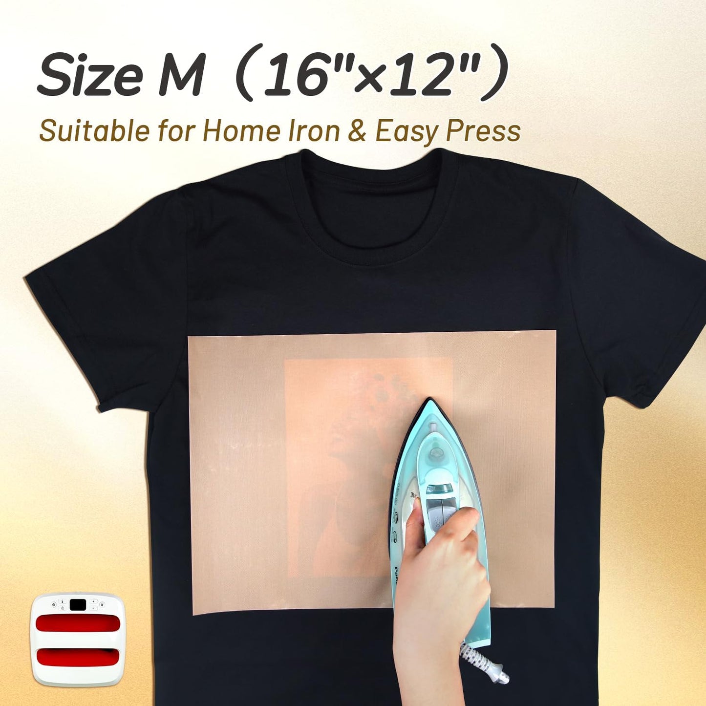 TransOurDream 5 Pack PTFE Teflon Sheets M Size 16 x 12" Ironing Protecter and Sublimation Paper Heat Transfer Paper Reusable Heat Resistant Craft Mat