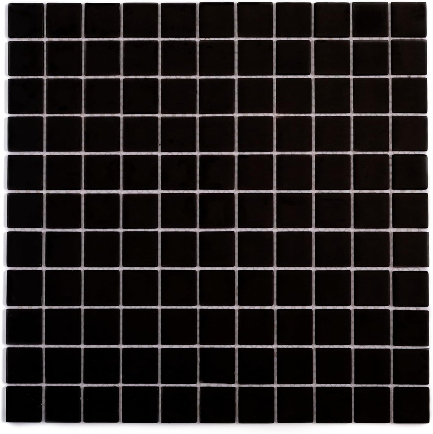1"x1" Black Matte Finished Glass Mosaic Tile (9.67 Sq ft- Box of 10 Sheets)