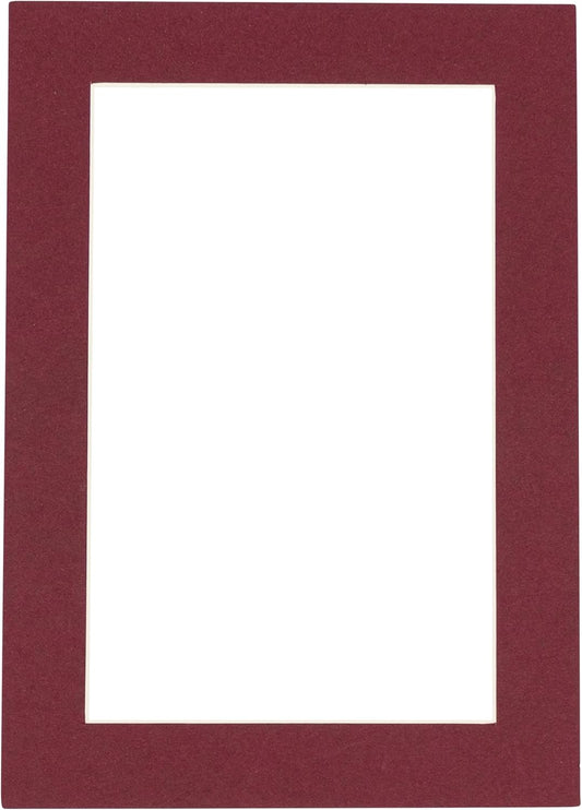 5x7 Mat for 8.5x11 Frame - Precut Mat Board Acid-Free Show Kit with Backing Board, and Clear Bags Maroon 5x7 Photo Matte Made to Fit a 8.5x11 Picture Frame Matboard for Framing, Pack of 1 Mat