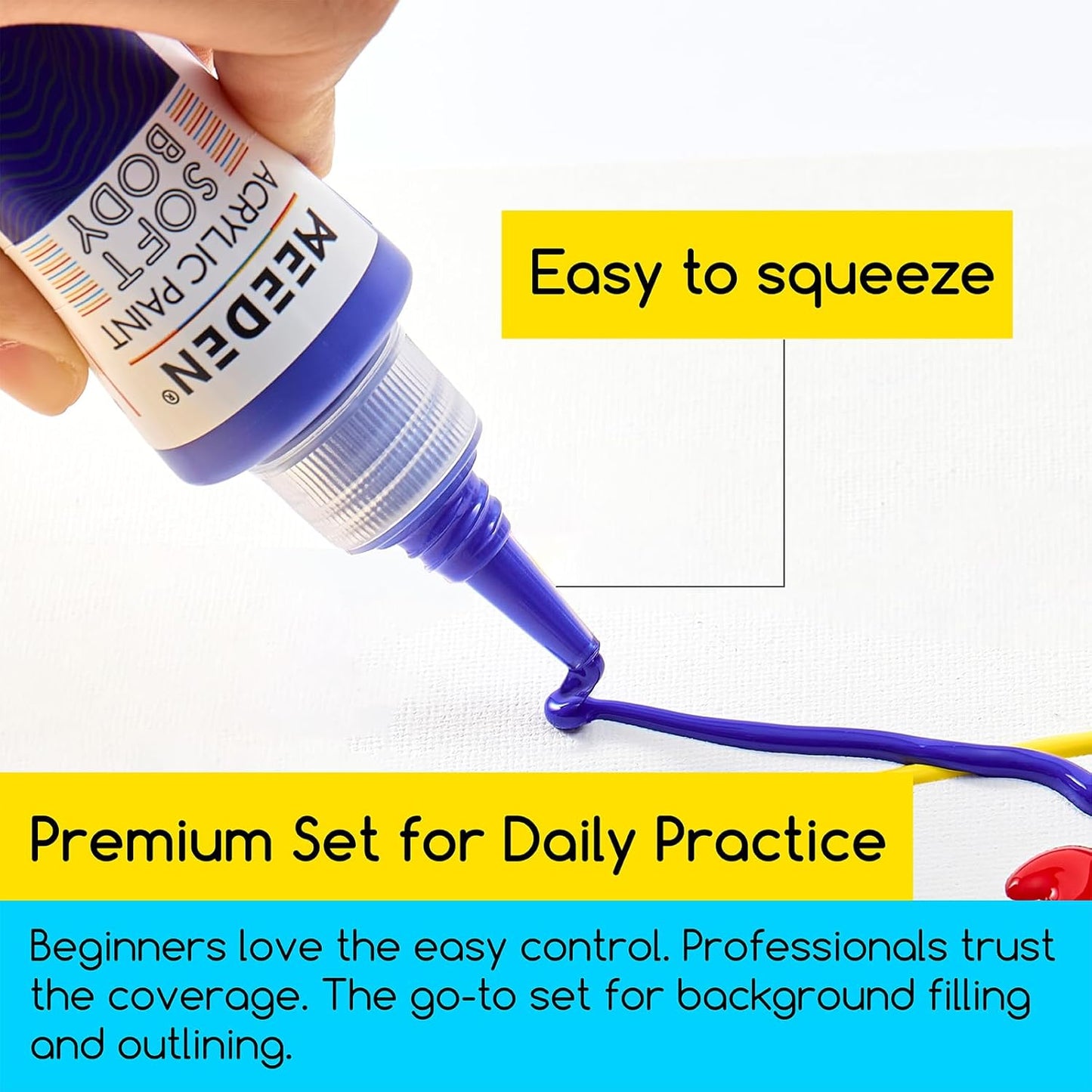 MEEDEN Soft Body Acrylic Paint: Payne's Grey Matte Finish - 250ml/8.45oz Bulk Acrylic Colors in Ergonomic Bottle - Fluid Flow Art Paints for Artists Canvas Painting