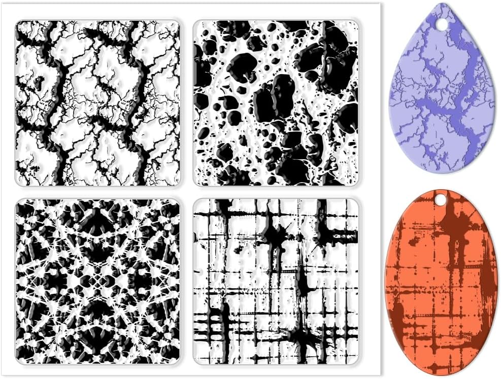 CHGCRAFT Marble Silicone Clay Texture Mat - Square Silicone Texture Stamps for DIY Clay Jewelry & Decorative Card Making