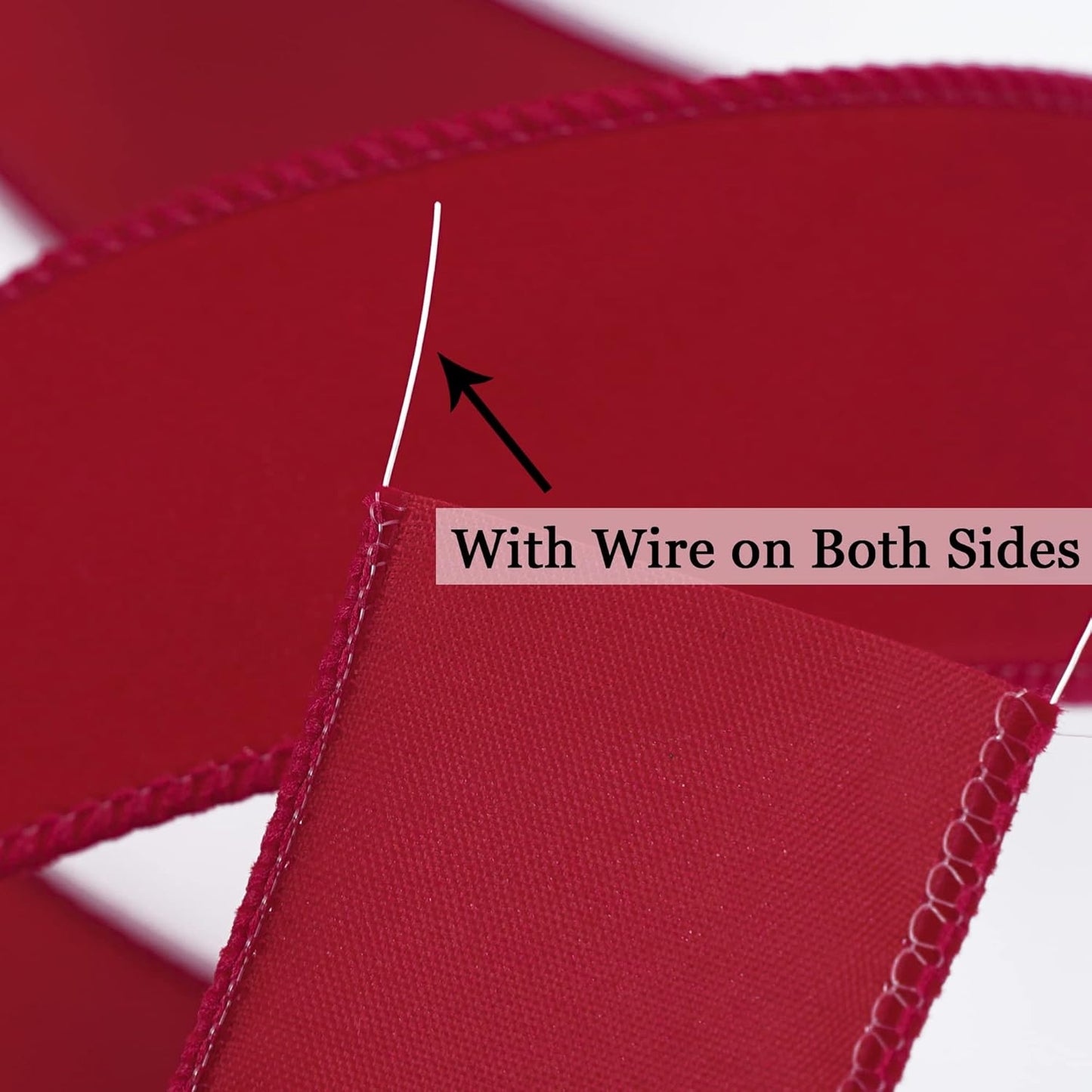 MEEDEE 1.5 Inch Velvet Wired Ribbon - 25 Yards Dark Red, Perfect for Christmas Tree, Wreaths & Bows