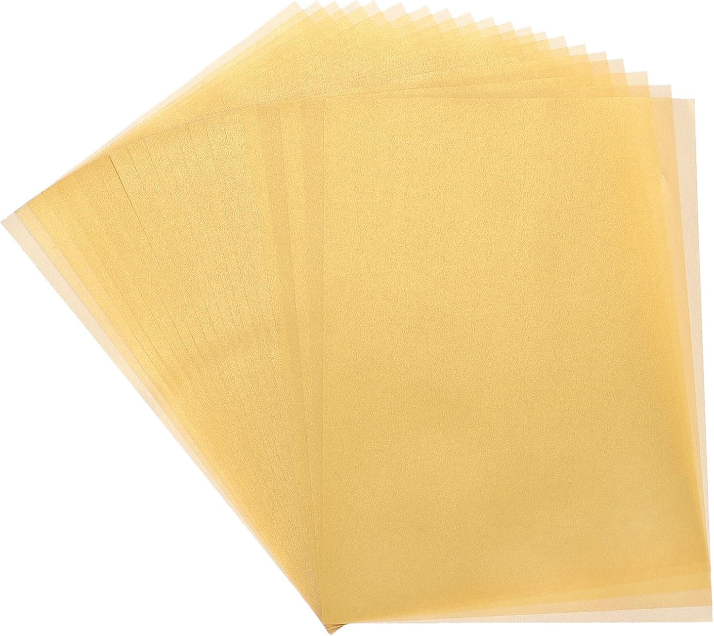 MECCANIXITY Colored Vellum Paper, 40 Sheet Gold Transparency 8.5 x 11 Printable Vellum Paper, Translucent Vellum Sheets for Printing Wedding Invitations Ink Jet Laser Printer