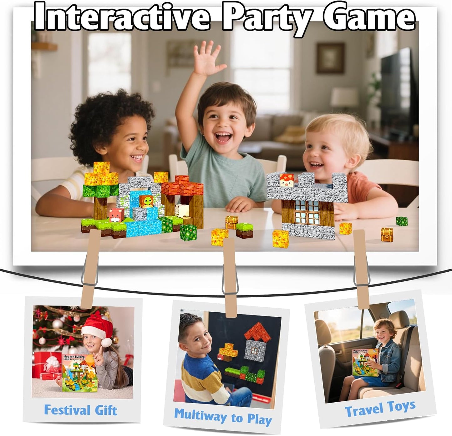 Magnetic Blocks,Magnet Building Blocks for Kids, STEM Sensory Travel Toys with Magnetic Cubes, Montessori Toddlers Educational Toys for Boys & Girls 4-8 5-7 8-12 Years Old Birthday Gifts