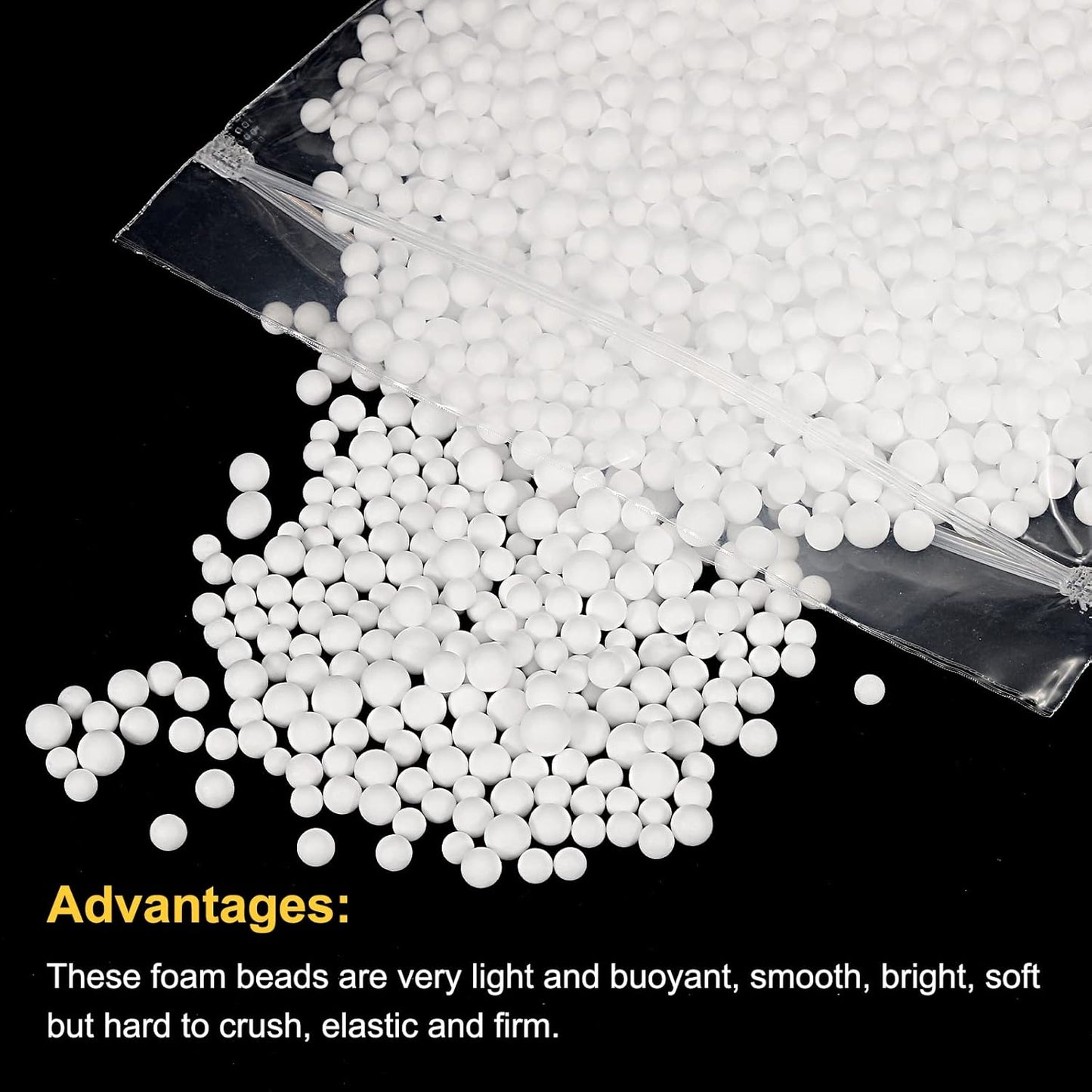 MECCANIXITY Foam Beads Foam Balls 4-6mm for Wedding and Party Decorations, Tiny Packing Balls, Arts DIY Crafts Supplies (White,1 Pack Approx 5000pcs)