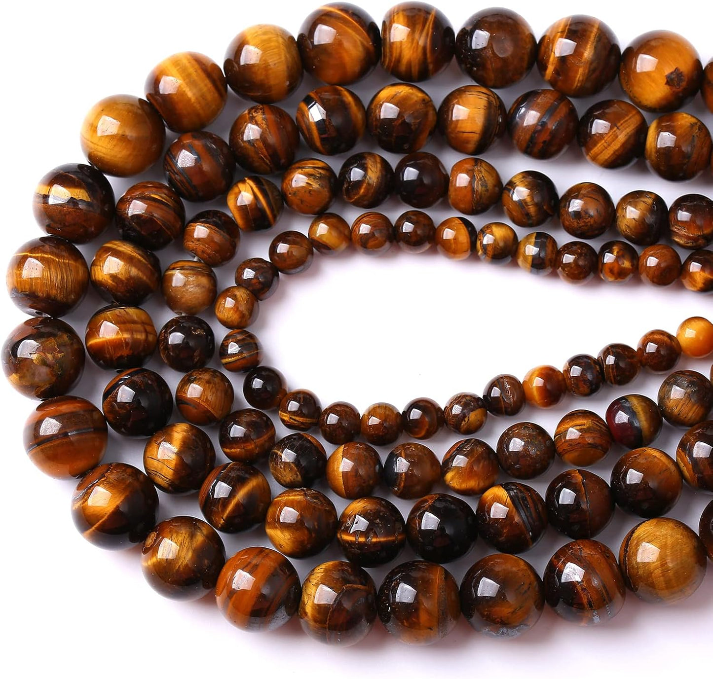 8mm 45pcs Natural Iron Yellow Tiger Eye Stone Beads for Jewelry Making Healing Energy Beads DIY Bracelet Necklace (8mm, Iron Yellow Tiger Eye Stone)