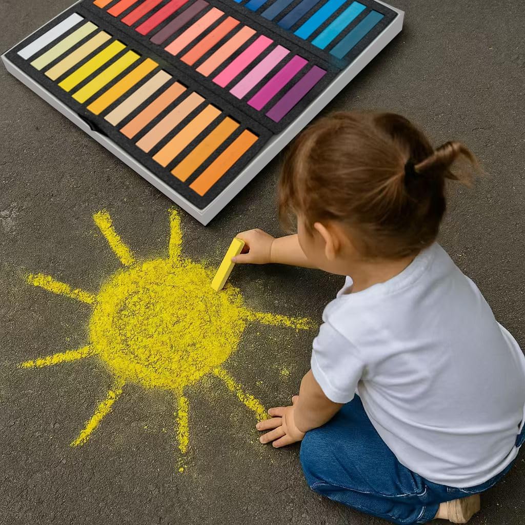 Soft Pastels Set, Square Chalk Pastel Sticks, Assorted Colors for Artists, Students & Beginners, Drawing, Coloring, Sketching, Shading, Blending & Layering (72 Colors)