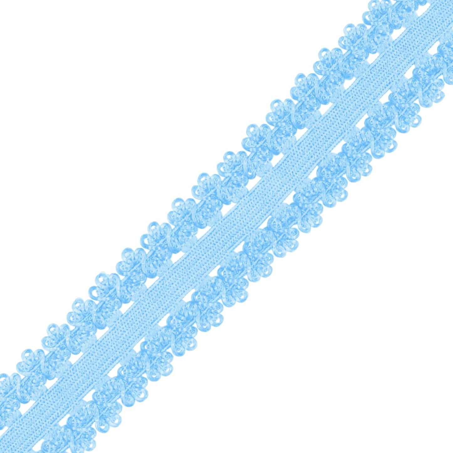 Mandala Crafts Baby Blue Stretch Lace Soft Elastic Trim Roll - 55 Yards 1 Inch Wide Stretchy Frilly Picot Ribbon for Sewing Lingerie, Headbands, Underwear, and Crafts