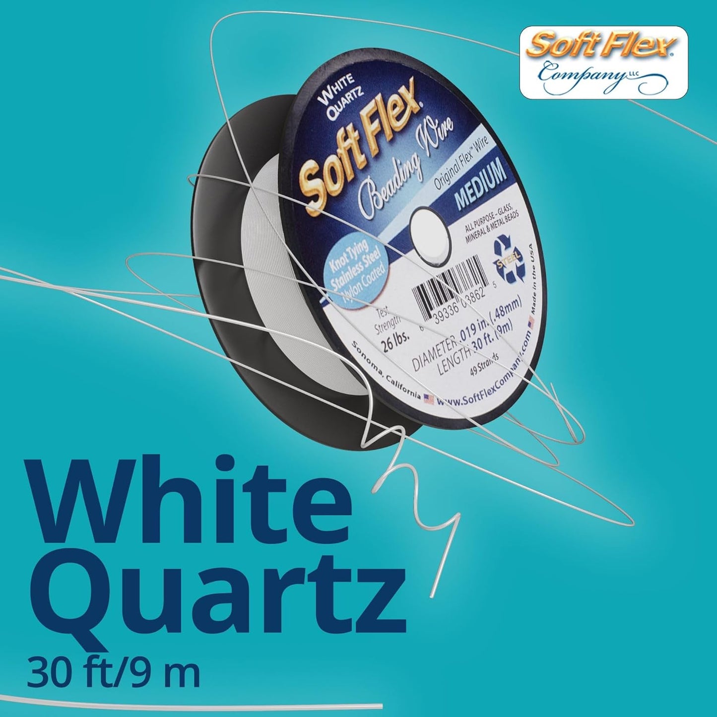 Soft Flex 49 Strand Beading Wire - Medium 0.19 Diameter - 30 Feet Nylon Design Wire