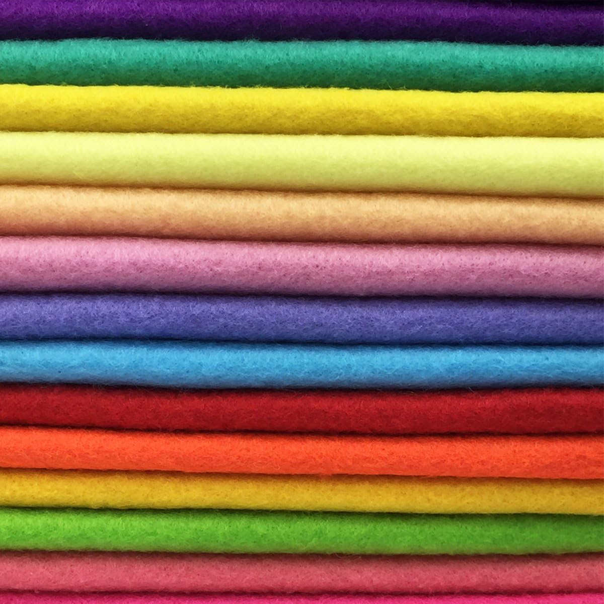 flic-flac 28pcs Large 17.8 x 17.8 inches (45cmx45cm) Acrylic Felt Soft Nonwoven Fabric DIY Craft Work Patchwork Sewing Mixed Color 1.4mm Thick