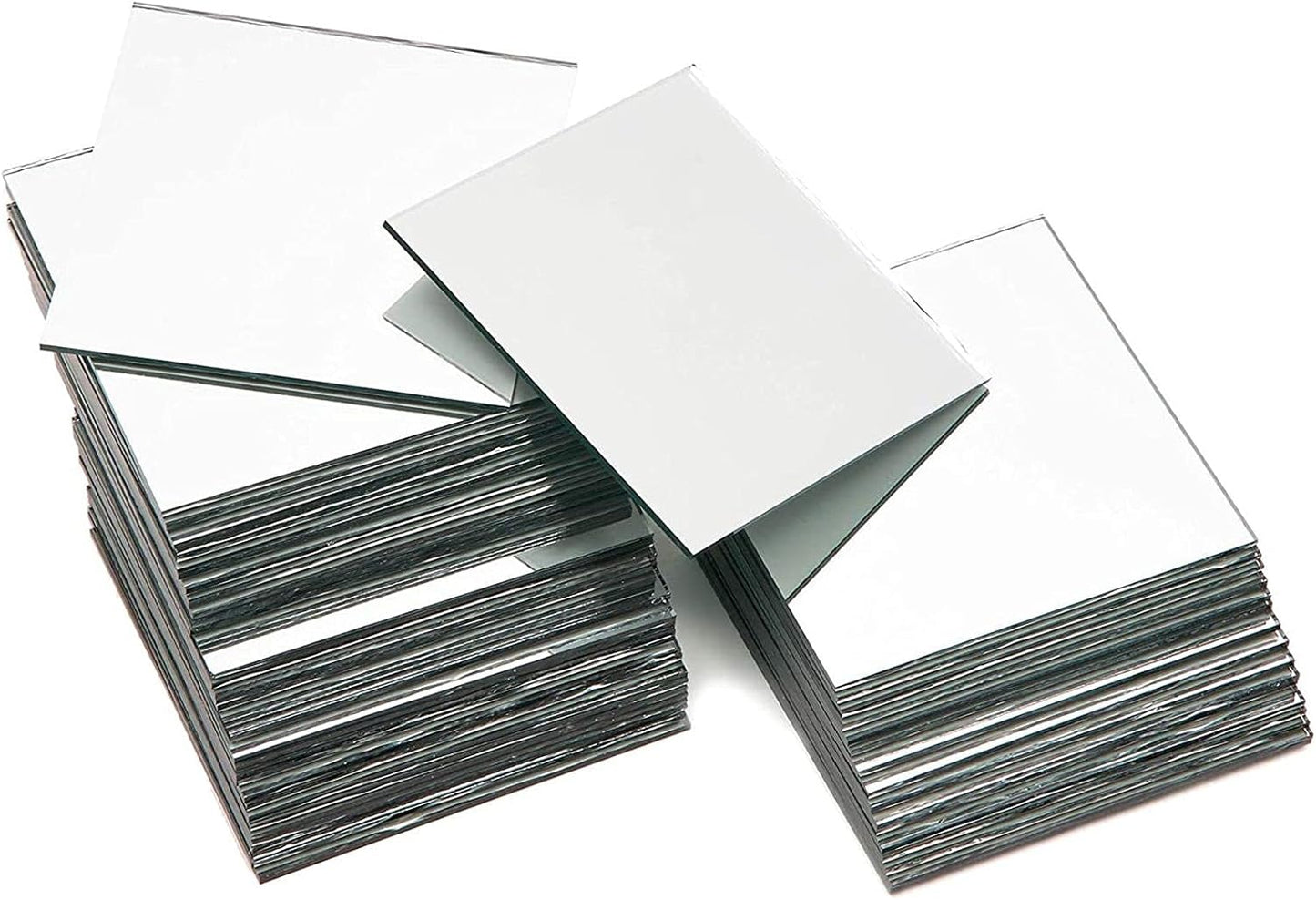 Bright Creations Mirror Art Tiles - 3 in, Silver, 50 Pack - Adhesive Mirror Mosaic Tiles for DIY Crafts & Stick-On Wall Decor
