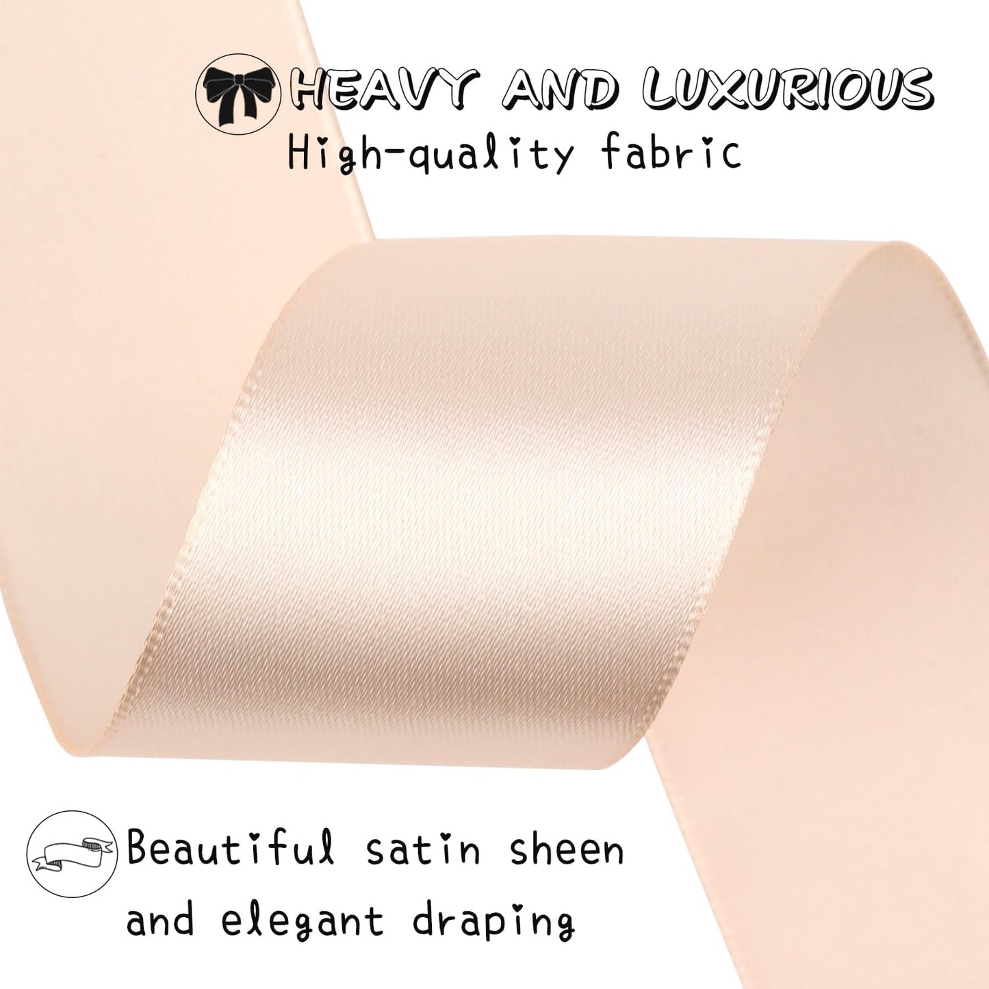 Naked Pink Solid Satin Ribbon 1-1/2 Inch 25 Yards Solid Polyester Fabric Ribbon for Gift Wrapping Wedding Christmas Baby Shower Birthday Party Decoration Handmade Immortal Flower Craft