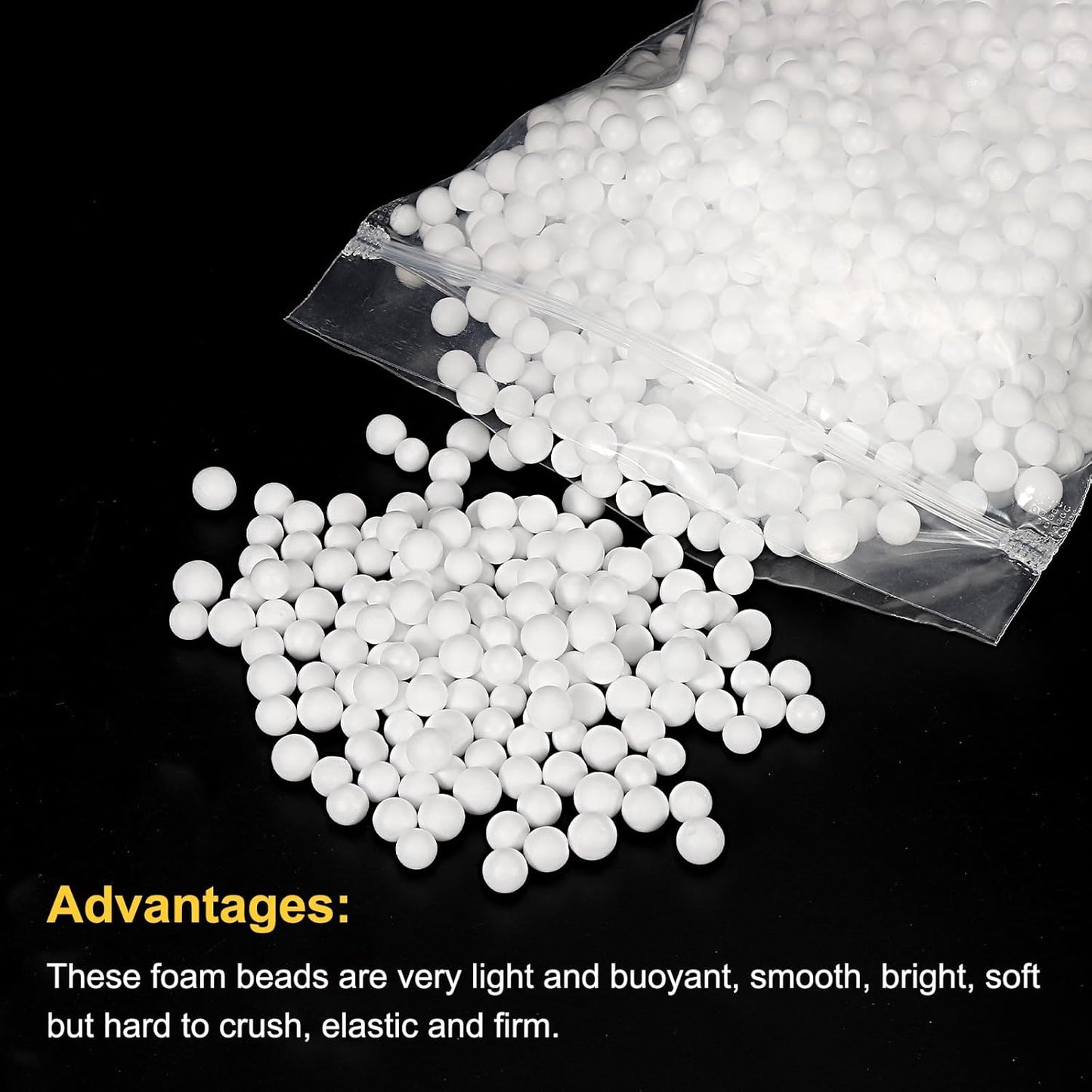 MECCANIXITY Foam Beads Foam Balls 7-9mm for Wedding and Party Decorations, Tiny Packing Balls, Arts DIY Crafts Supplies (White,1 Pack Approx 3000pcs)