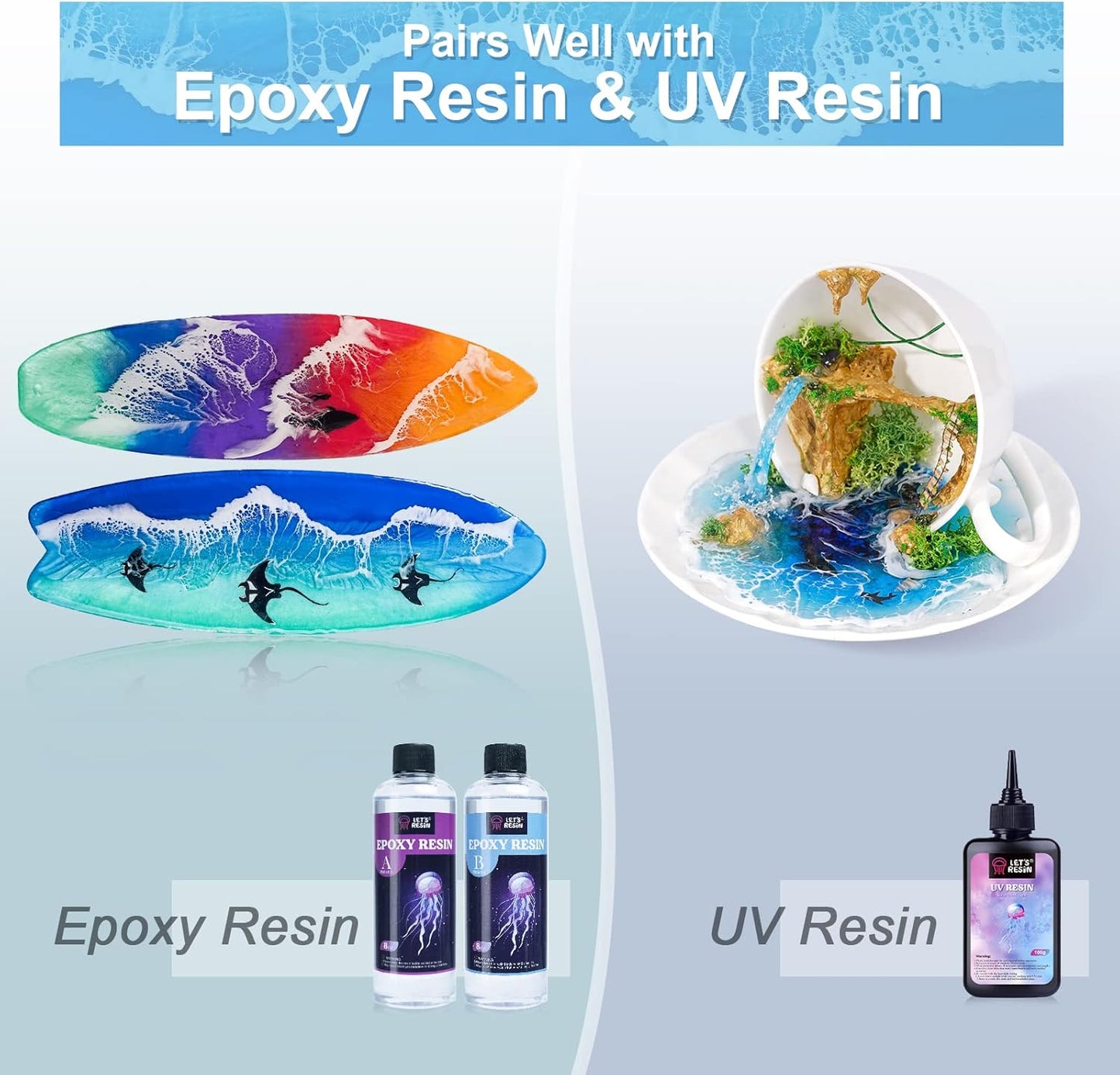 LET'S RESIN Ocean White Epoxy Resin Pigment 167g/5.89oz, High Concentrated Paste for Epoxy & UV Resin, UV Resistant Opaque Pigment for Creates Cells & Lacing, 3D Flower Coasters
