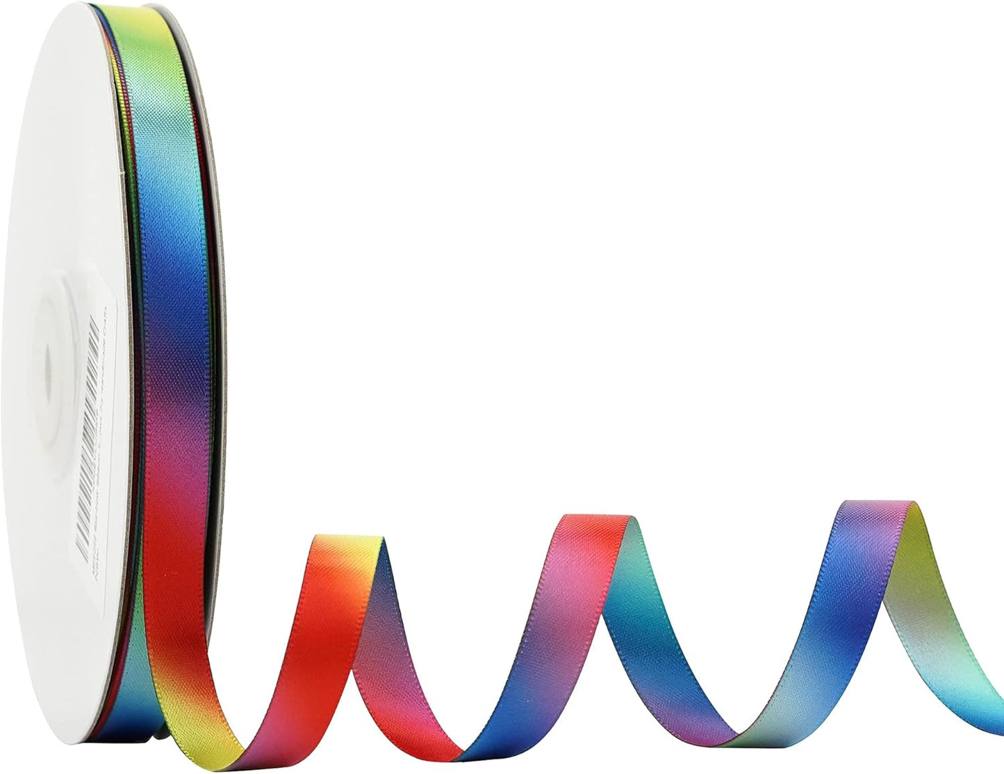MEEDEE Rainbow Satin Ribbon - 3/8 inch Colored Ribbon for Crafts, Gift Wrapping, Birthday Party, Pride Party, Wedding Decorating - 50 Yards