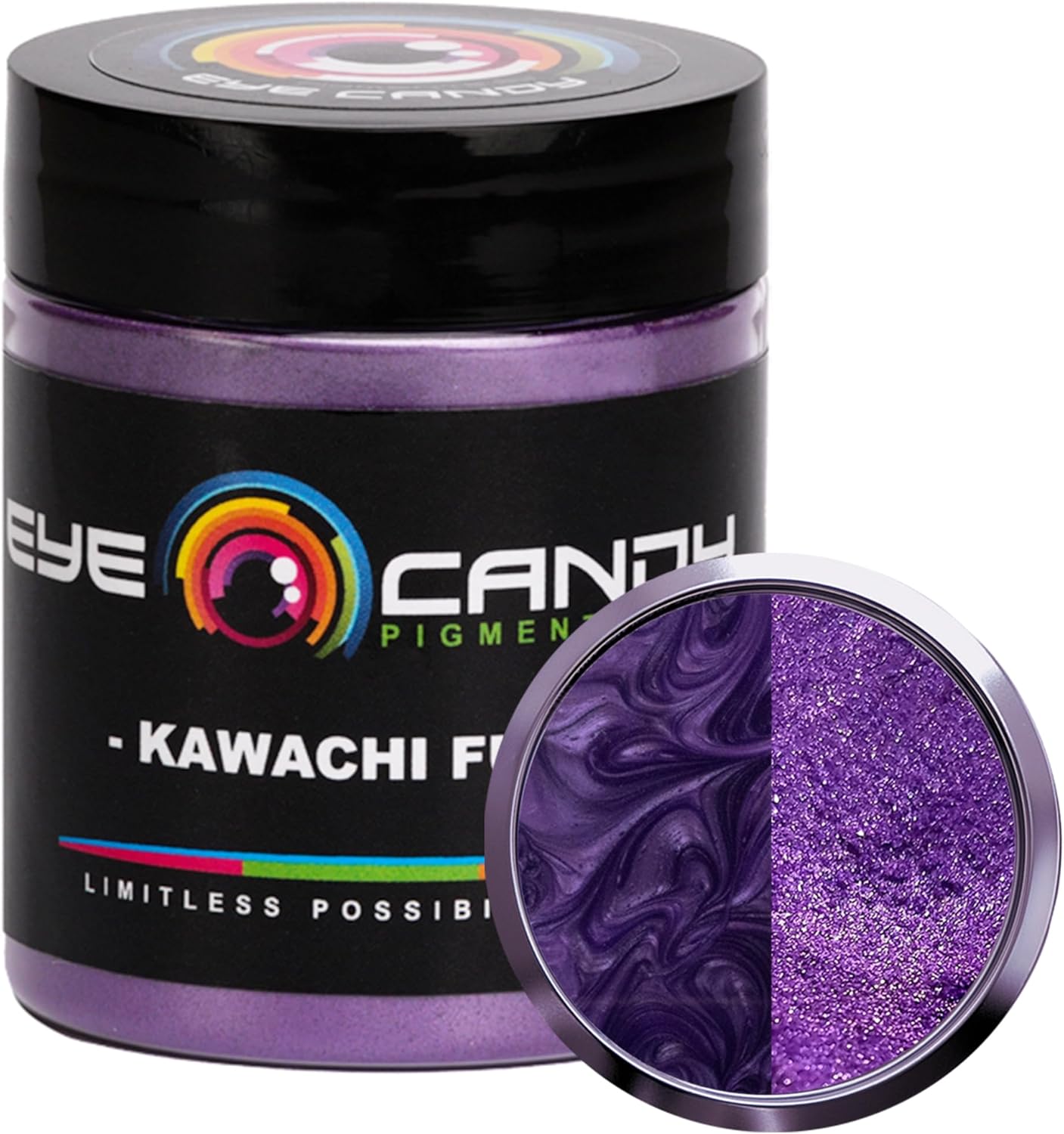 Eye Candy Pigments Premium Purple Mica Powder - Kawachi Fuji (25gr) - for Epoxy, Resin, Soap, Paint, Woodworking, Acrylic Pouring, Bath Bombs, Fishing Lures - DIY Arts and Crafts Additive