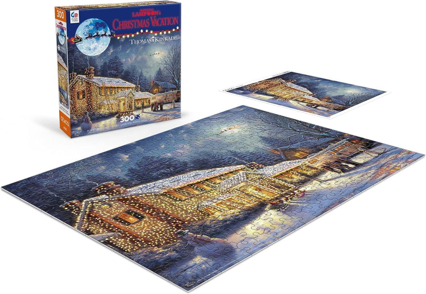Ceaco - Thomas Kinkade - Holiday Movies - National Lampoons Xmas Vacation - 300 Piece Jigsaw Puzzle