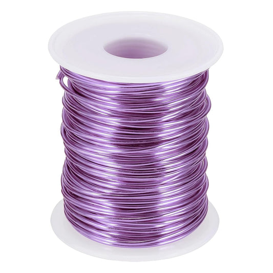 uxcell 16 Gauge / 1.5mm Anodized Aluminum Wire for Jewelry Craft Making, 102 Feet Bendable Flexible Wire for DIY Home Decor Gardening Sculpture, Light Purple
